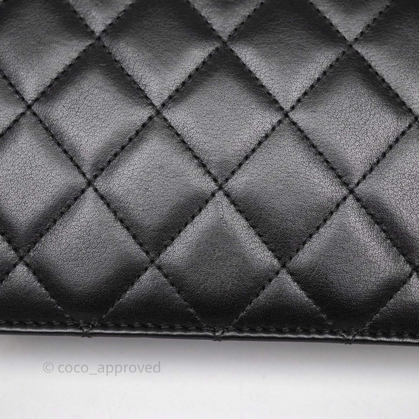 Chanel Cambon Line Wallet On Chain Black Lambskin Bag Silver Hardware