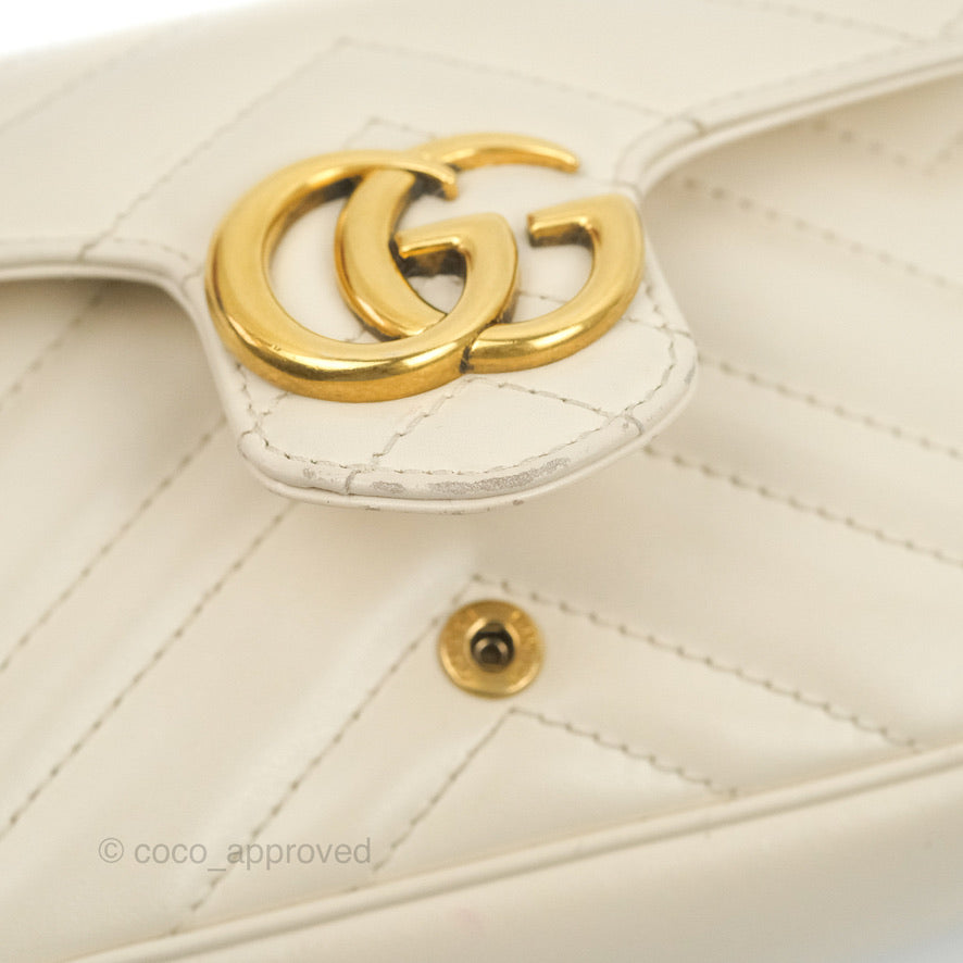 Gucci GG Marmont Matelassé Leather Super Mini Bag Ivory