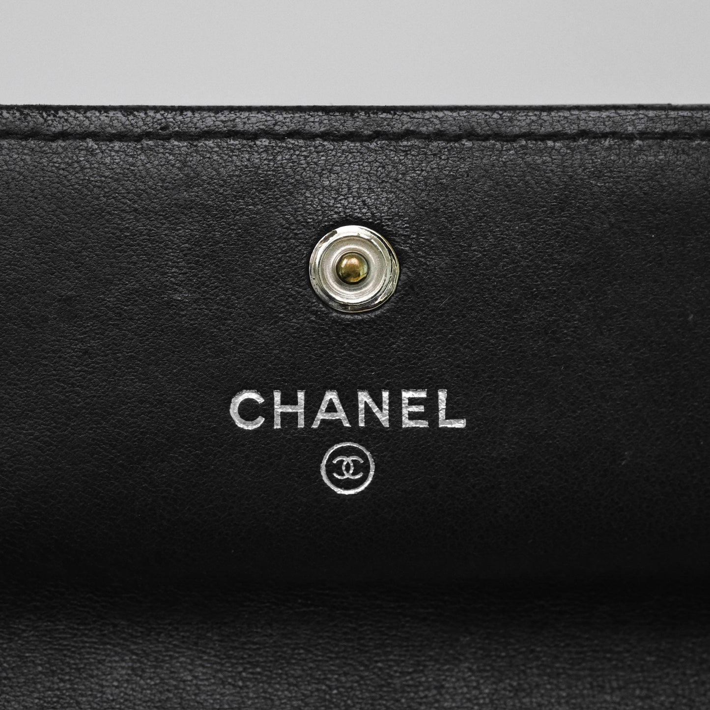 Chanel Classic Quilted Long Wallet Black Lambskin Silver Hardware