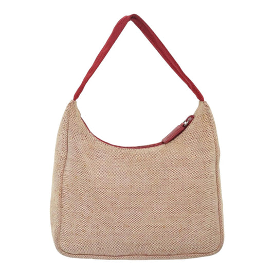 Luxury Prada Sports Hand Bag Canvas Beige Red  91403