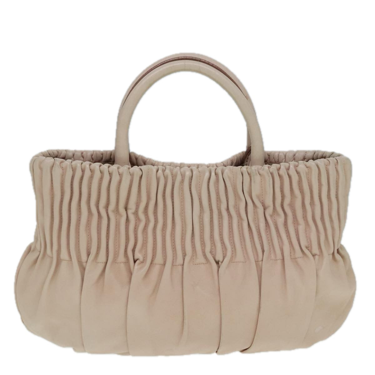 Luxury Prada Hand Bag Leather 2way Pink Gold  91404