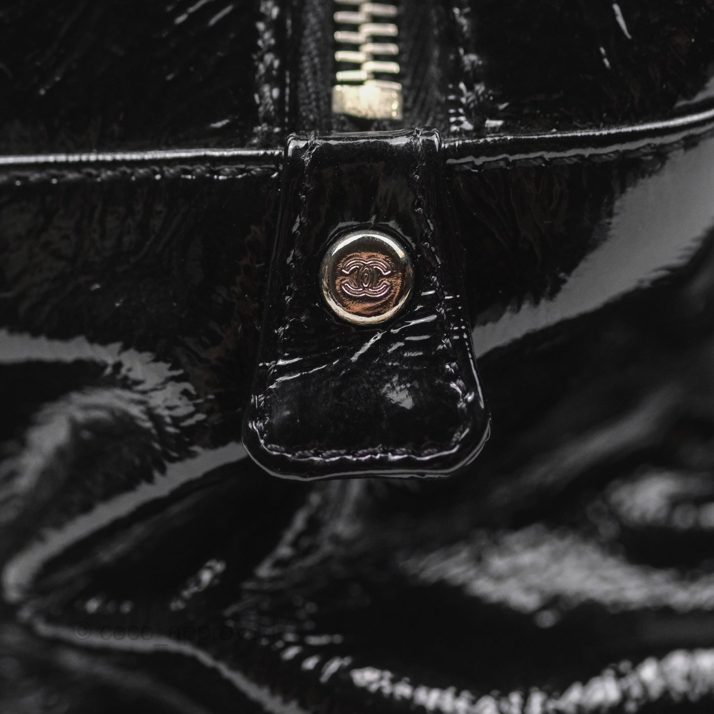 Chanel Bowling Tote Bag Black Glazed Calfskin Silver Hardware