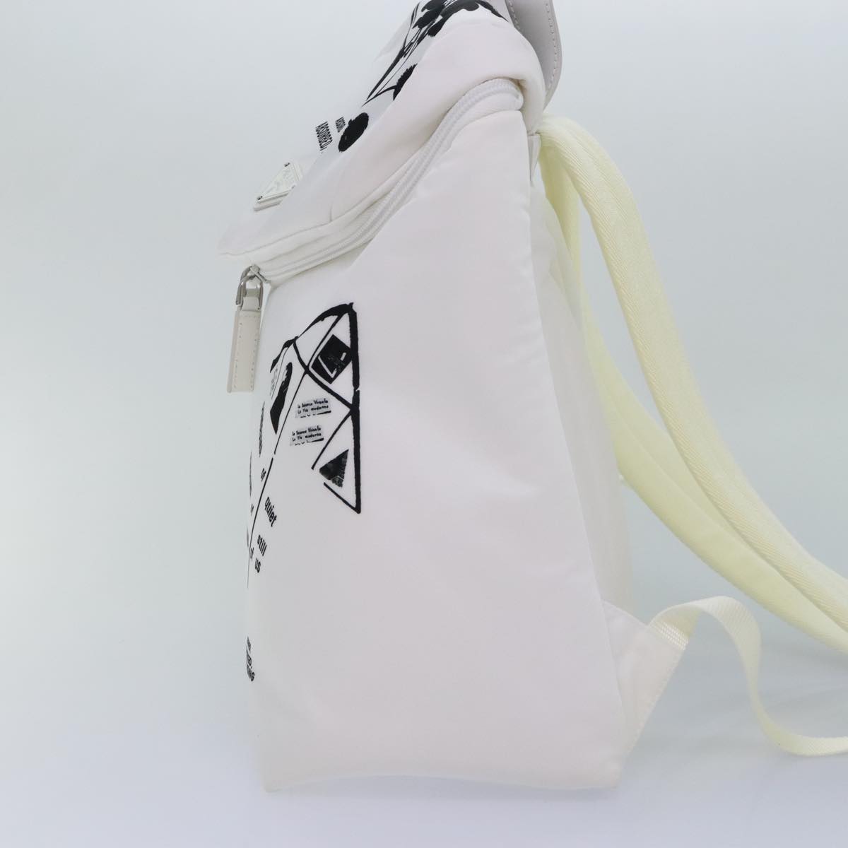 Luxury Prada Backpack Nylon White Silver 1BZ072  91414A