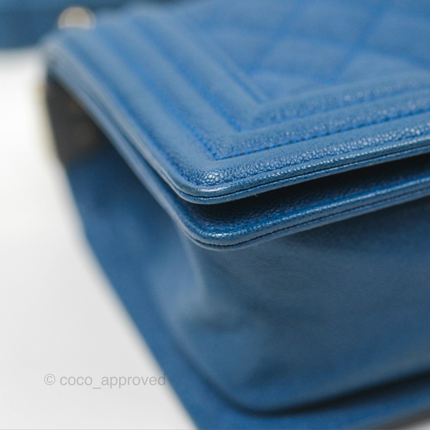 Chanel Small Boy Blue Caviar Gold Hardware