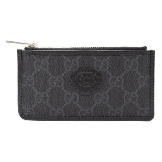 Luxury Gucci Trending 2025 Coin case included Card case Card case Leather GG Supreme canvas Black