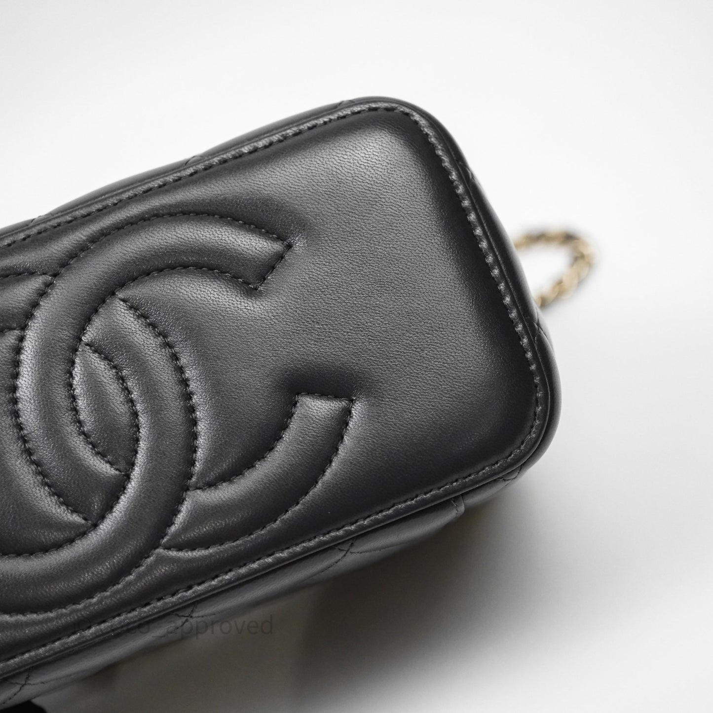 Chanel Trendy CC Vanity Rectangular Top Handle Dark Grey Lambskin Gold Hardware