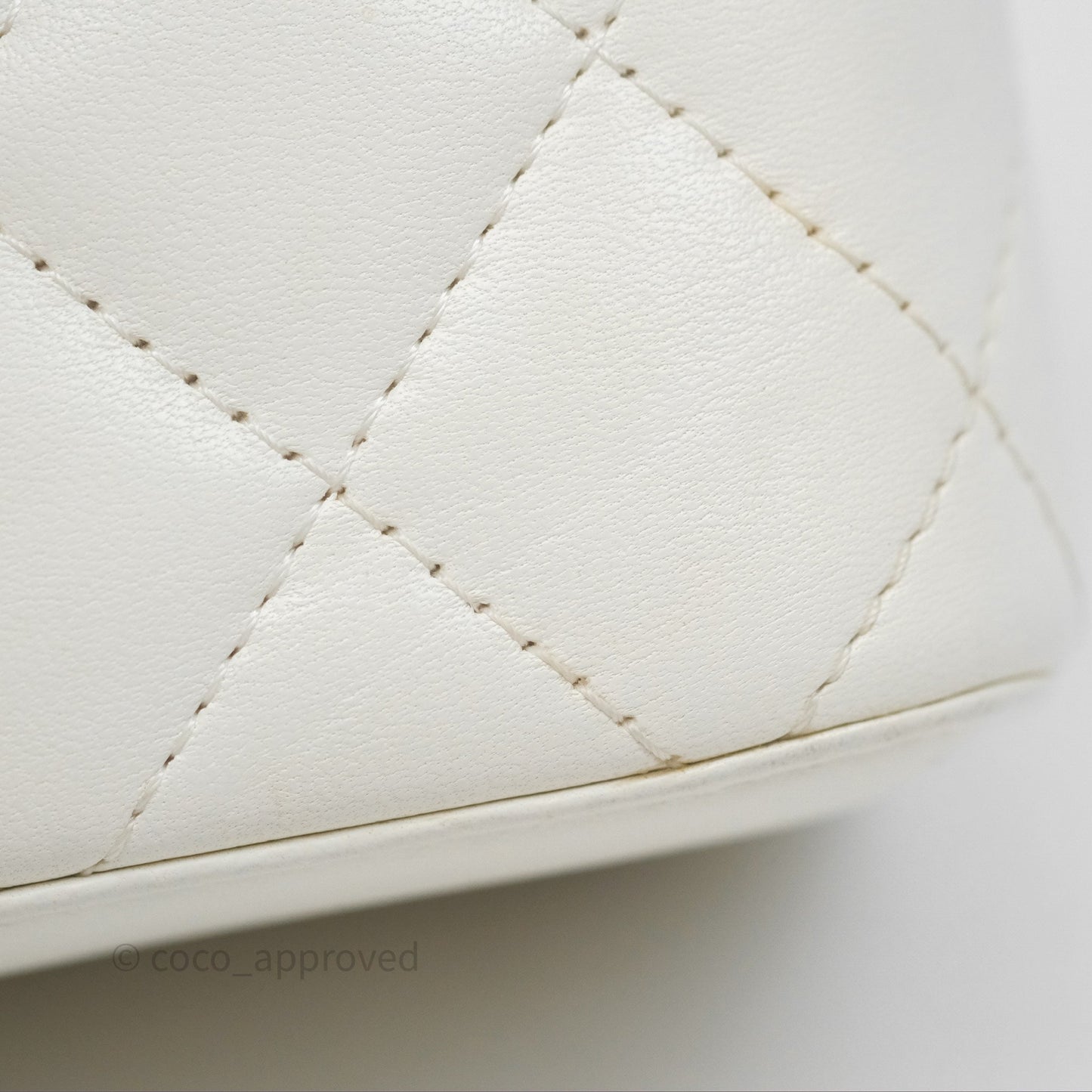 Chanel Mini Pearl Crush Vanity With Chain Ivory White Aged Gold Hardware