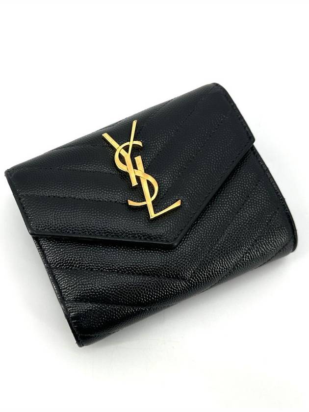 Luxury Saint Laurent Monogram Envelope Gold Ring Wallet 403943