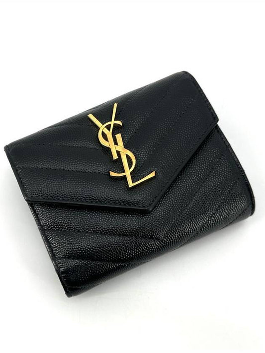 Luxury Saint Laurent Monogram Envelope Gold Ring Wallet 403943