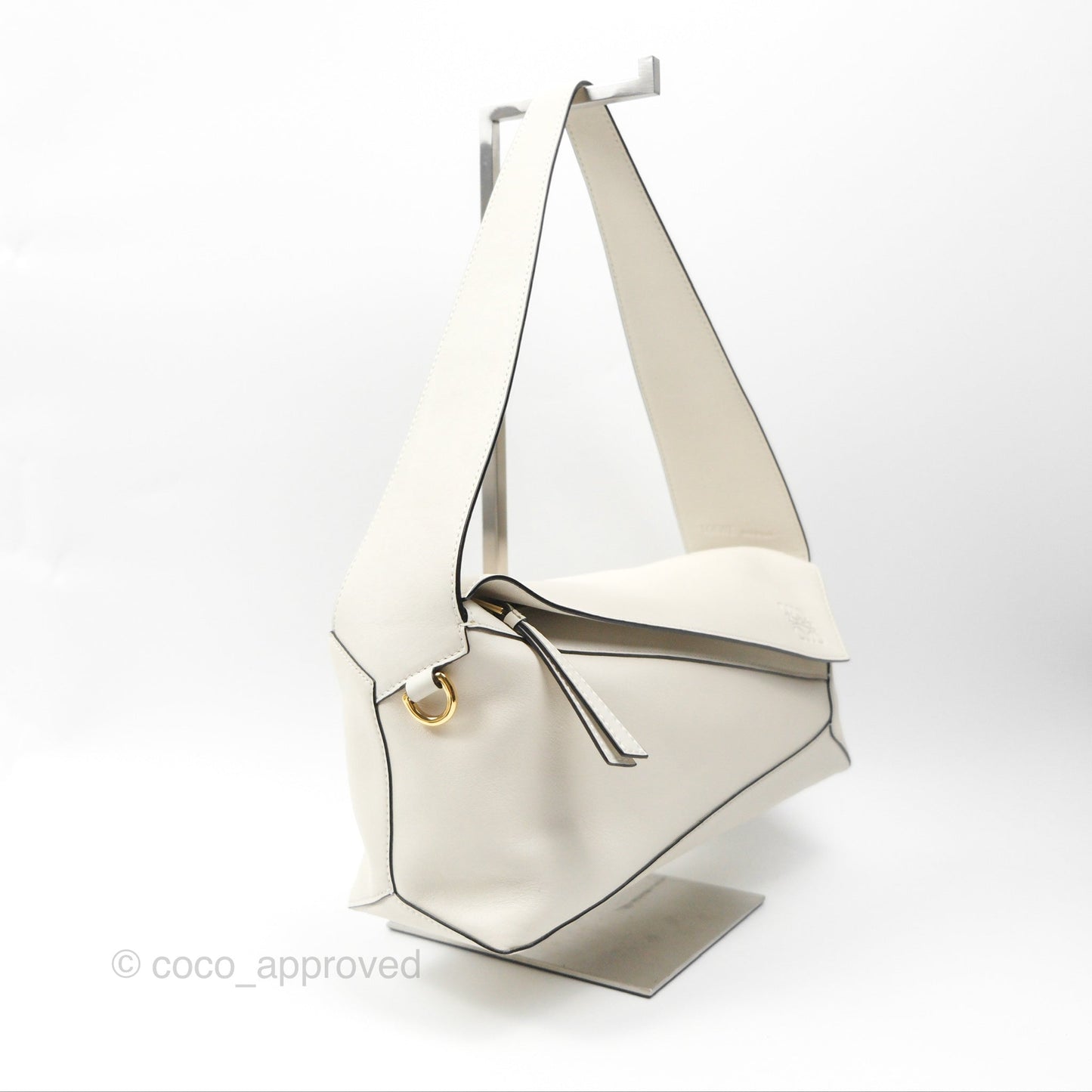 Loewe Puzzle Hobo Shoulder Bag Soft White Calfskin