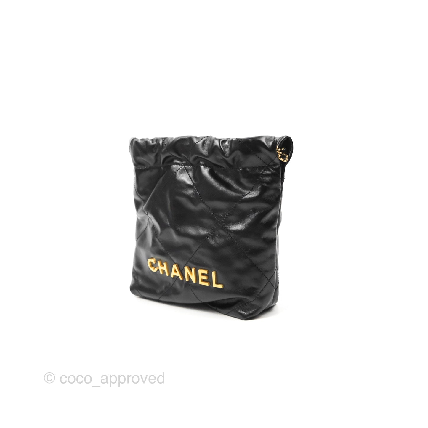Chanel 22 Mini Bag Black Crumpled Calfskin