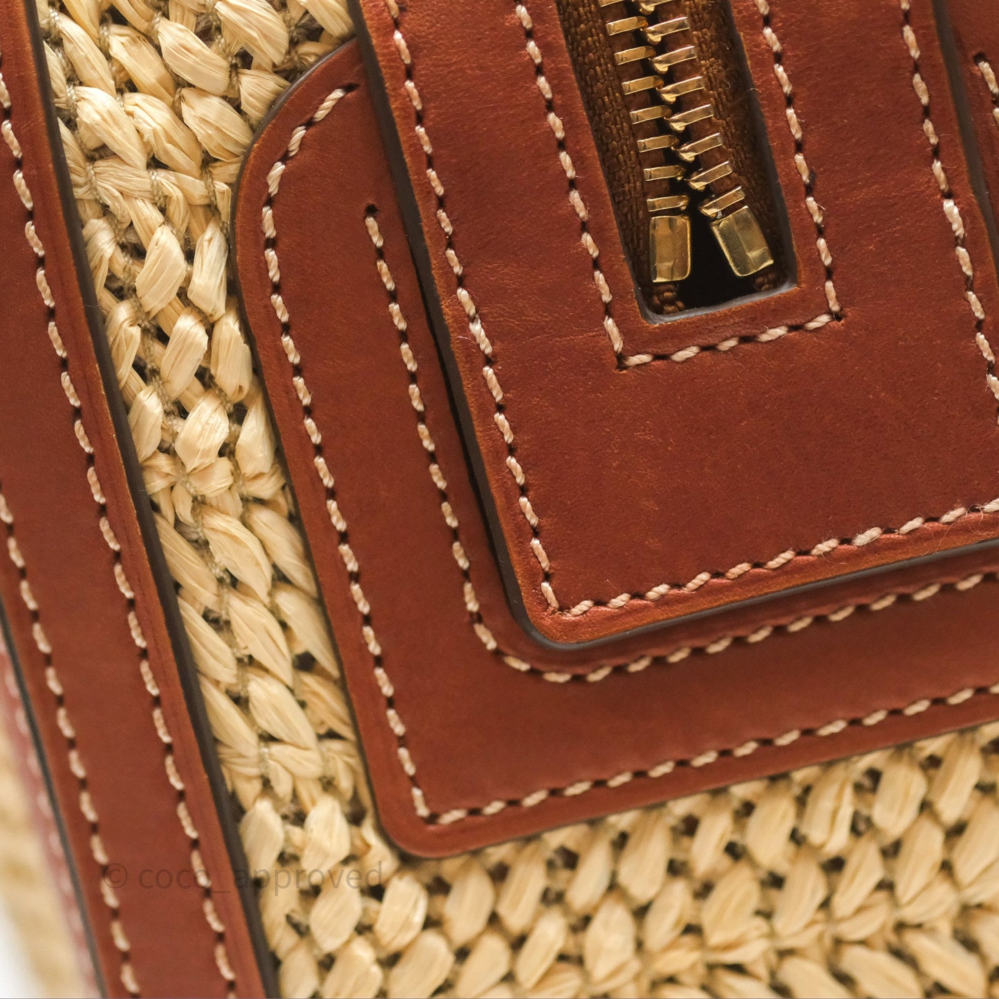 Delvaux Cool Box MM Bohème Raffia Brown