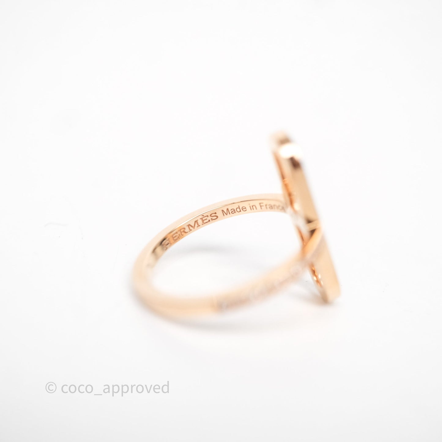 Hermès Ever Chaine d'ancre Ring Small Model Diamonds Rose Gold Size 51