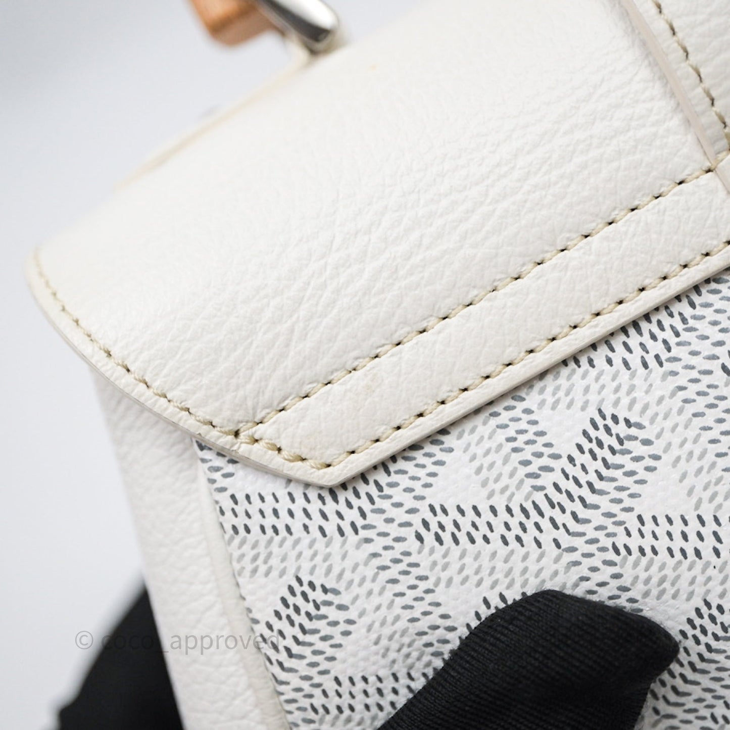 Goyard Saïgon Mini Bag Chevroches Calfskin White Silver Hardware