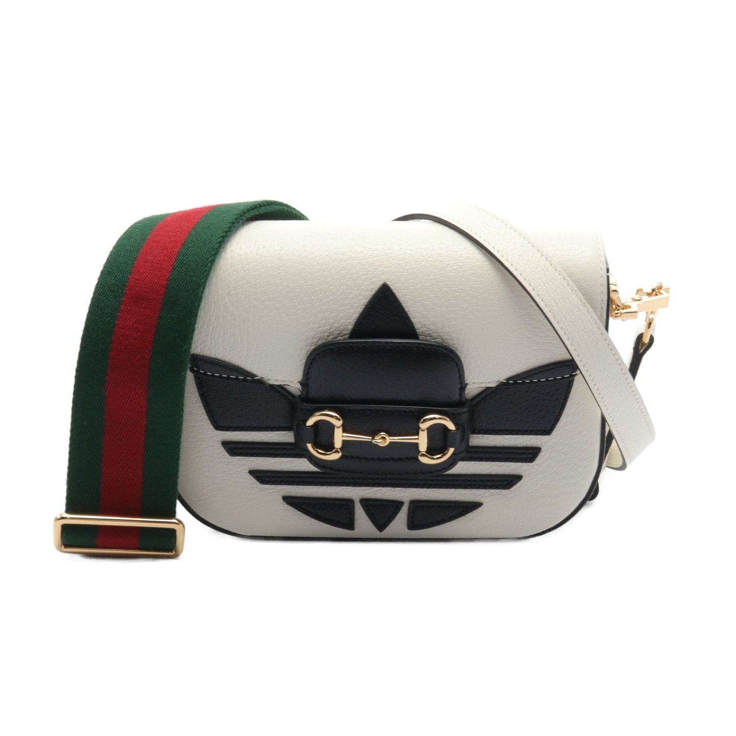 Luxury Gucci Trending 2025 Luxury Gucci Trending 2025 * adidas Horsebit 1955 Shoulder bag Leather White Black Multicolor
