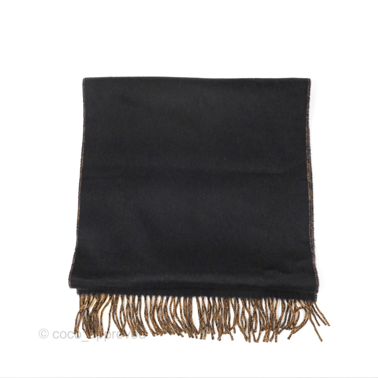 Hermès Cashmere Recto Verso Muffler Scarf Camel/ Marine