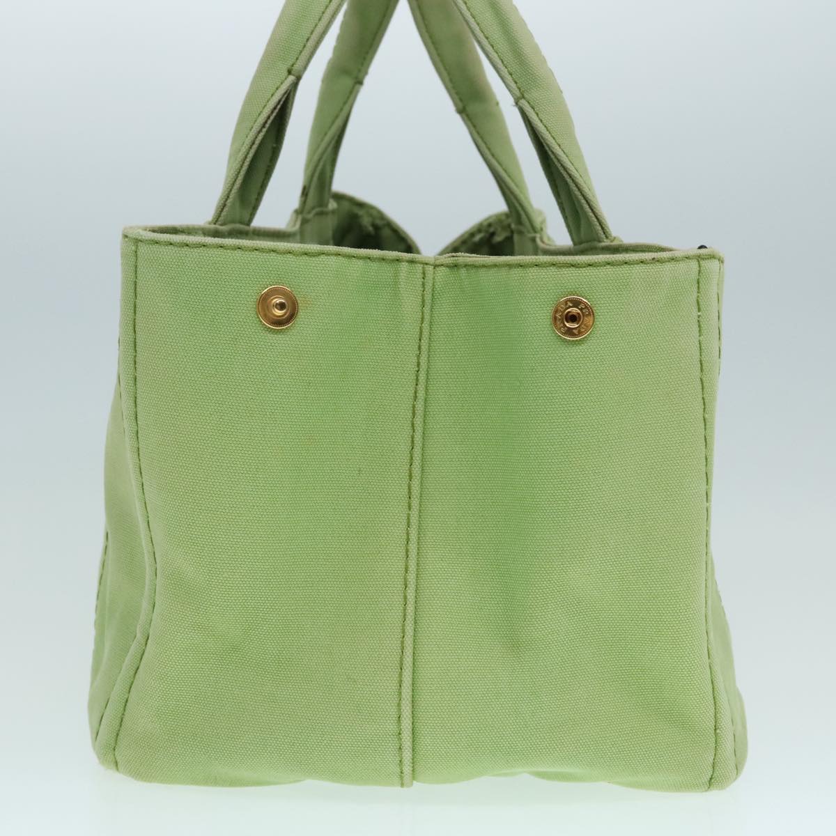 Luxury Prada Canapa GM Hand Bag Canvas LIme Green Gold  91560