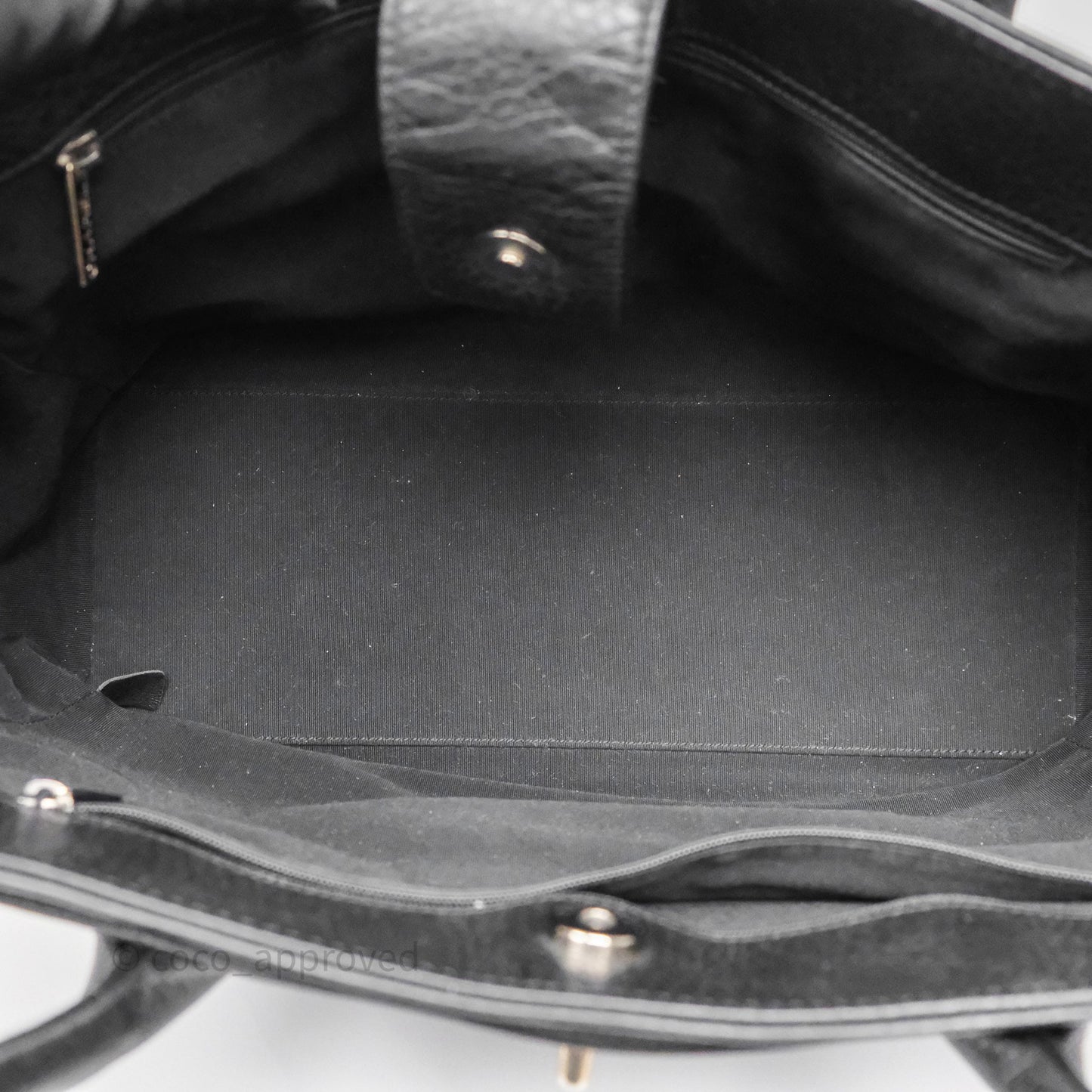 Chanel Executive Tote Bag Black Grained Calfskin Silver Hardware