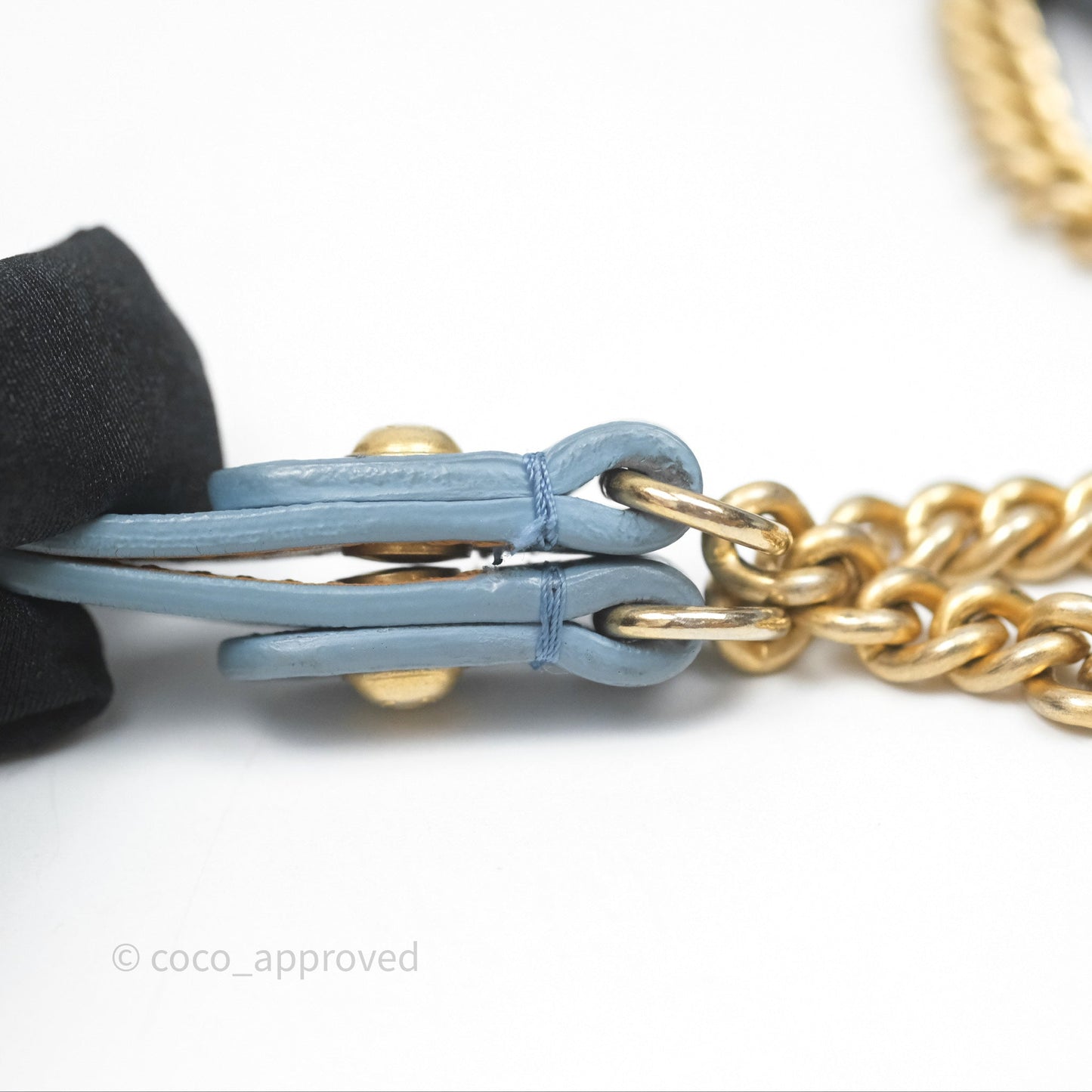 Chanel Curved Flap Bag Blue Lambskin Aged Gold Hardware