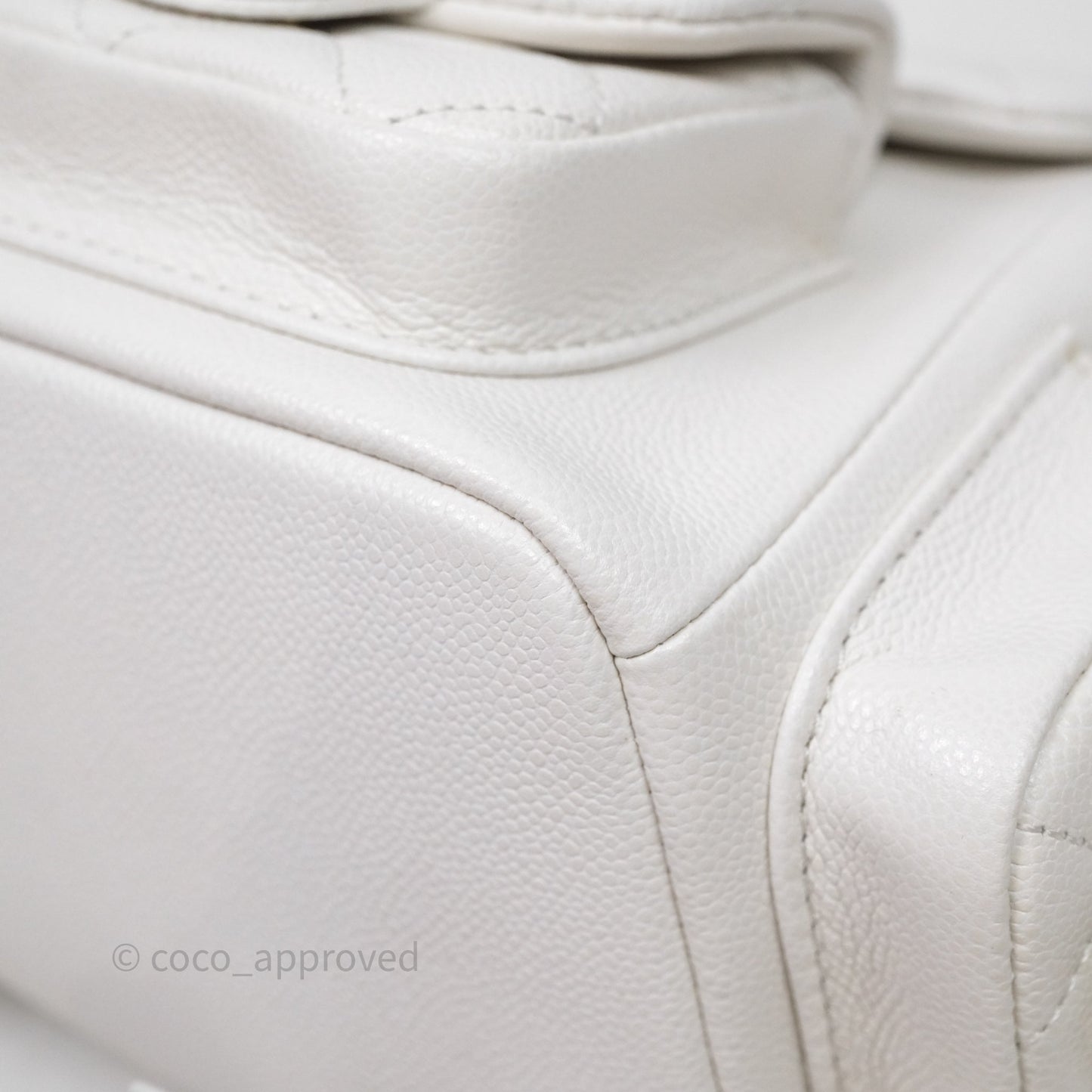 Chanel Small Duma Backpack Caviar White Gold Hardware