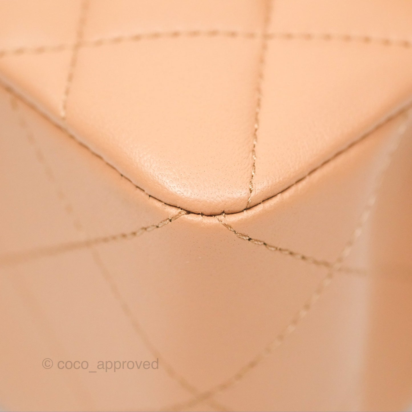 Chanel Small Classic Quilted Flap Beige Lambskin Gold Hardware 23K