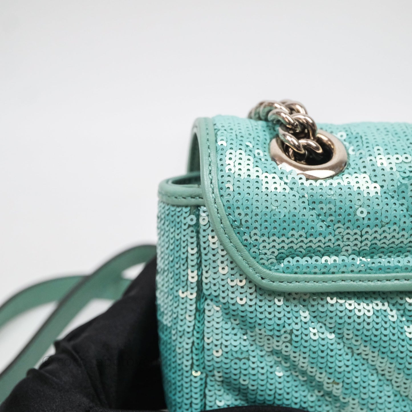 Gucci Mini Marmont Small Sequin Silver Hardware