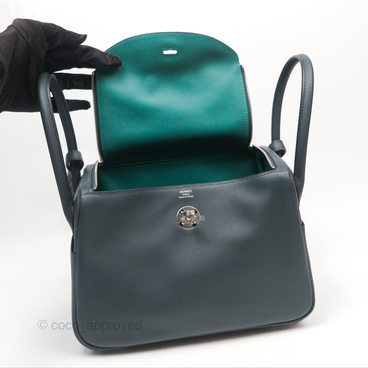 Hermès Lindy 26 Vert Rousseau/ Malachite Swift Palladium Hardware