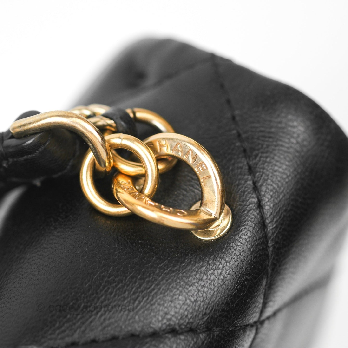 Chanel Small Coco Lady Quilted Flap Bag With Top Handle Black Calfskin Gold Hardware