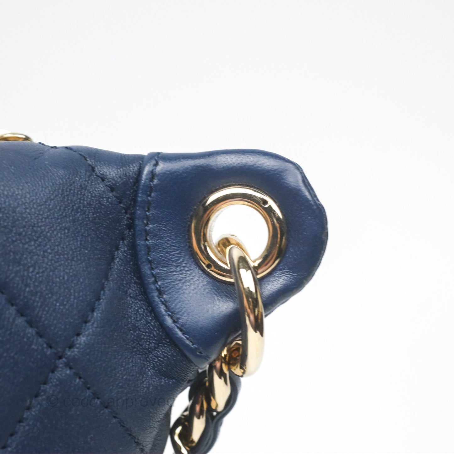 Chanel Resin Bi-Color Chain Belt Bag Navy Lambskin Gold Hardware