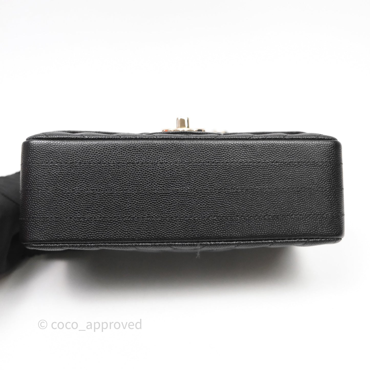 Chanel Quilted Mini Rectangular Black Caviar Gold Hardware