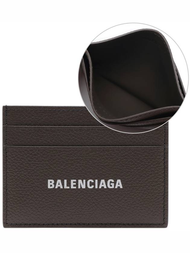 Luxury Balenciaga Logo Print Cash Card Holder Dark Green