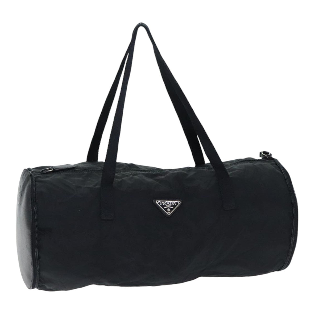 Luxury Prada Mini Boston Bag Safiano leather Black Silver  91755