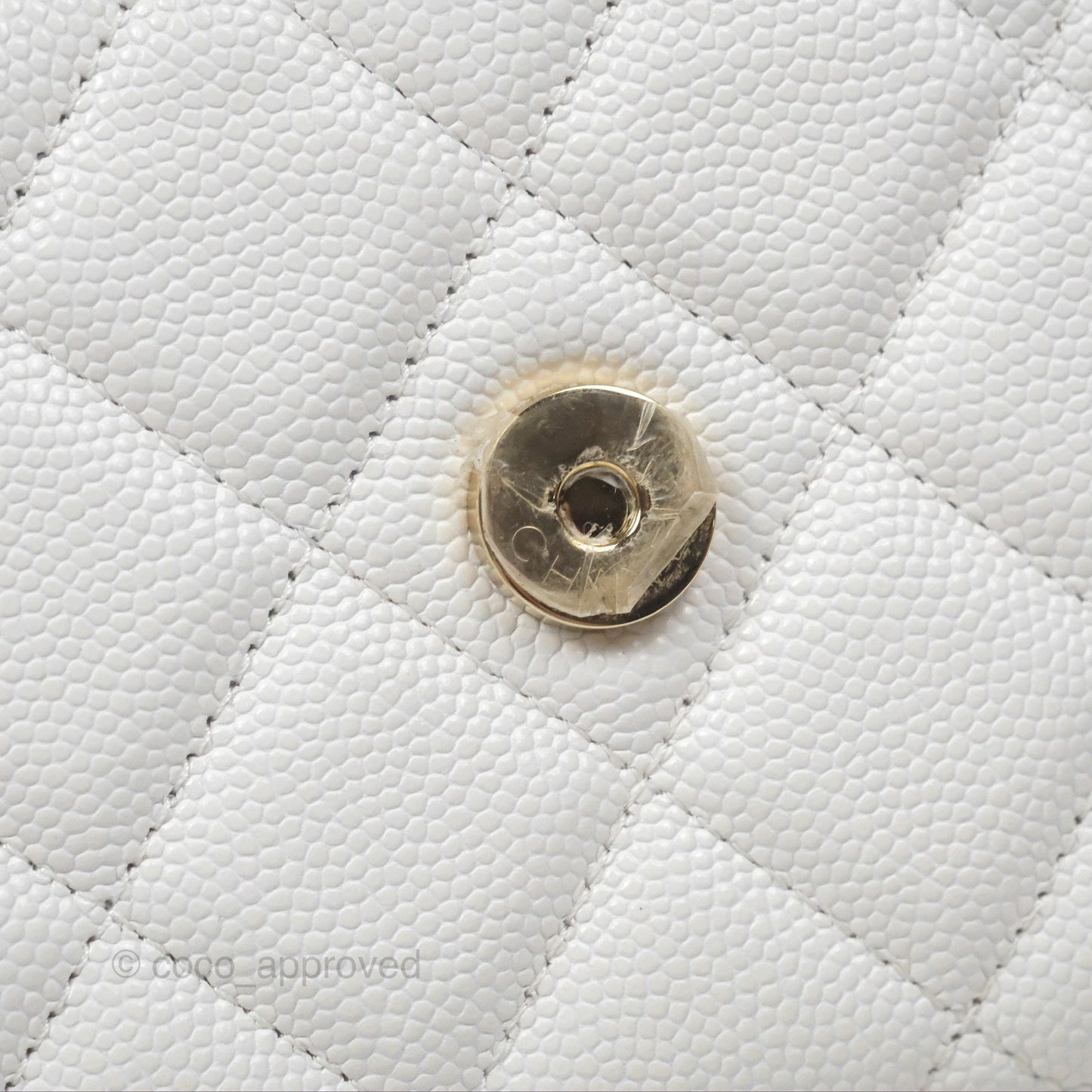 Chanel Quilted Classic Wallet on Chain WOC White Caviar Gold Hardware