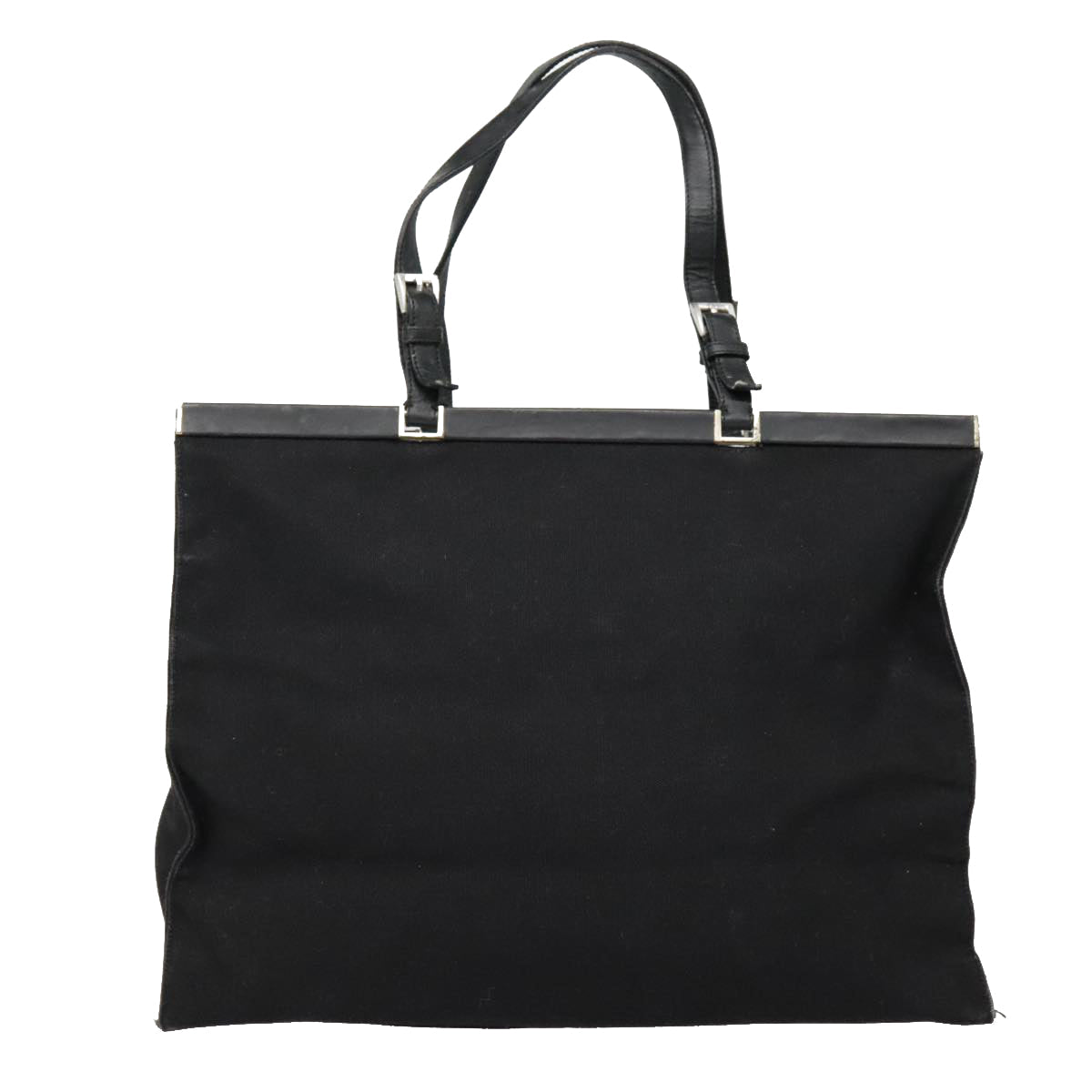 Luxury Prada Tote Bag Canvas Black Silver  91760
