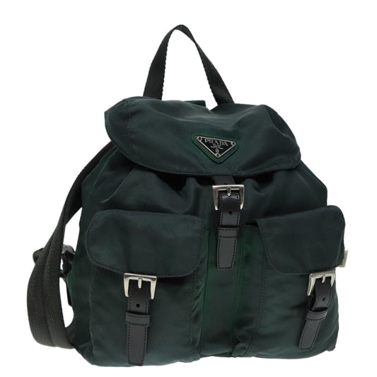 Luxury Prada Backpack Nylon Green Silver  91766