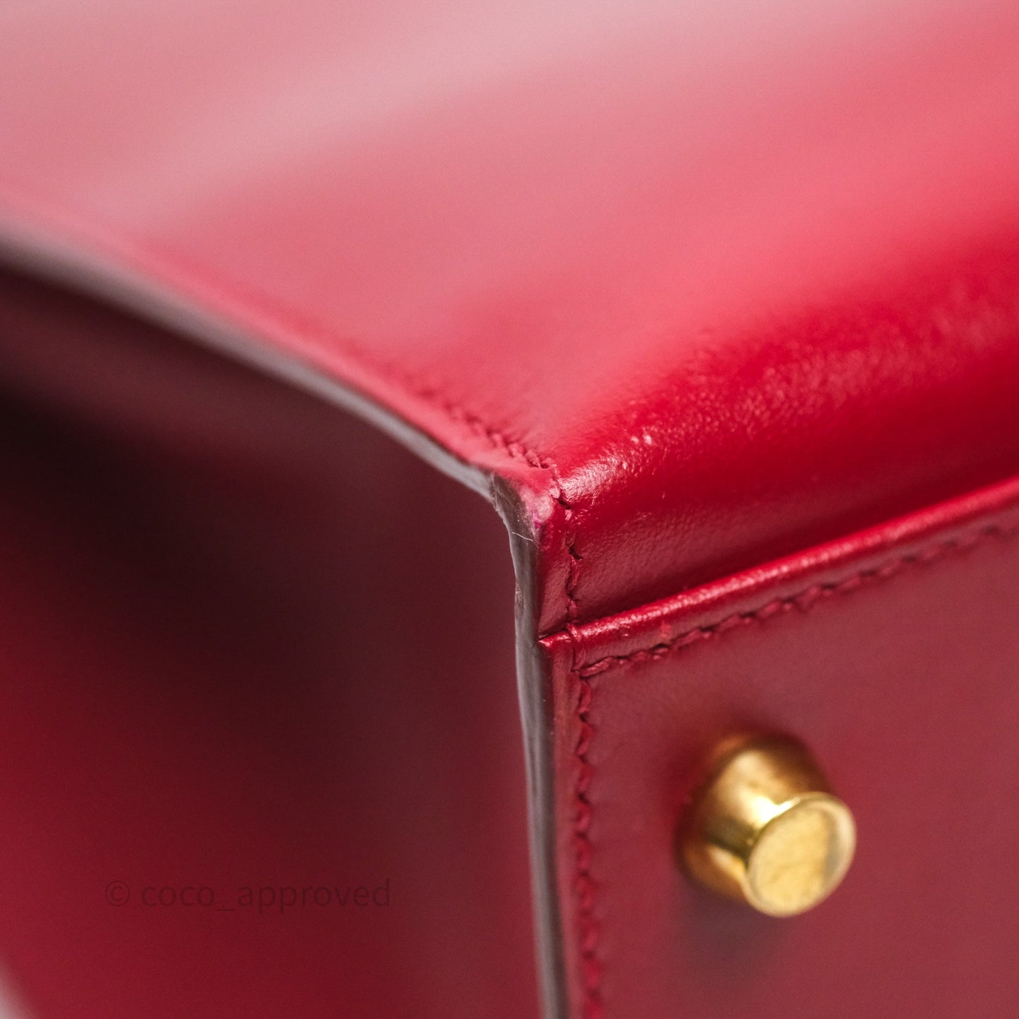 Hermès Vintage Kelly 32 Sellier Rouge Hermes 55 Box Leather Gold Hardware