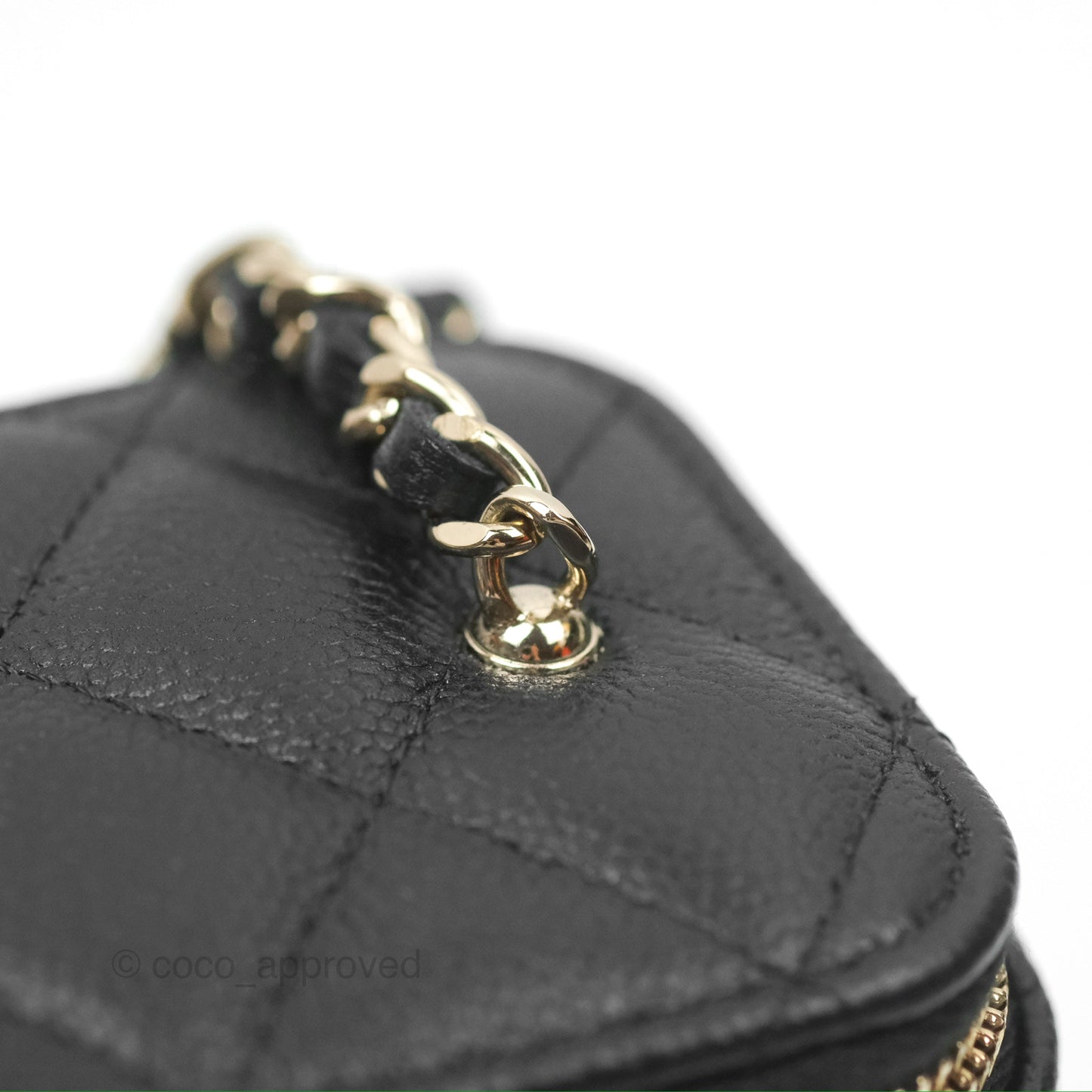 Chanel Mini Vanity With CC Chain Black Caviar Gold Hardware