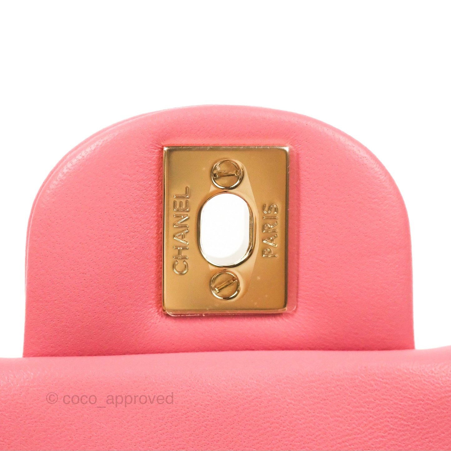 Chanel Top Handle Mini Rectangular Flap Bag Pink Lambskin Gold Hardware
