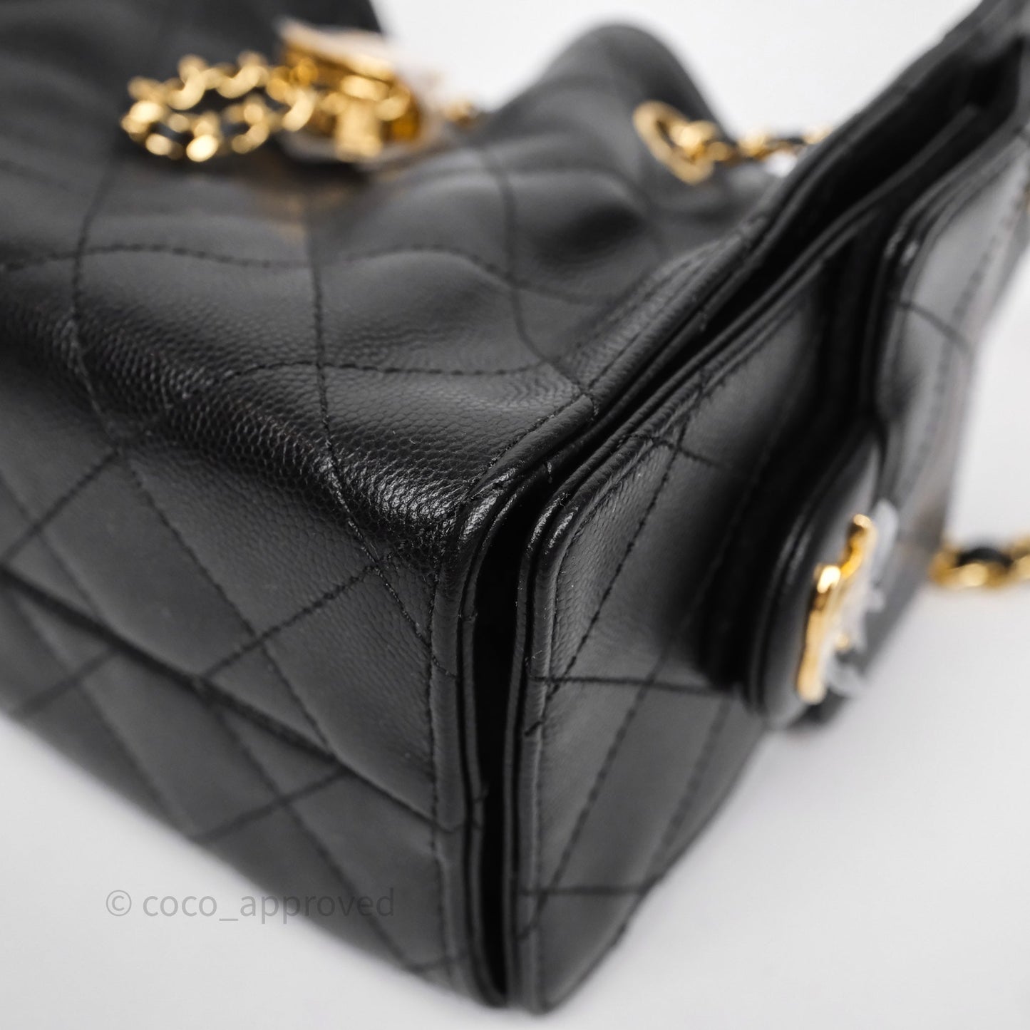 Chanel 25 Mini Bag Black Caviar Gold Hardware