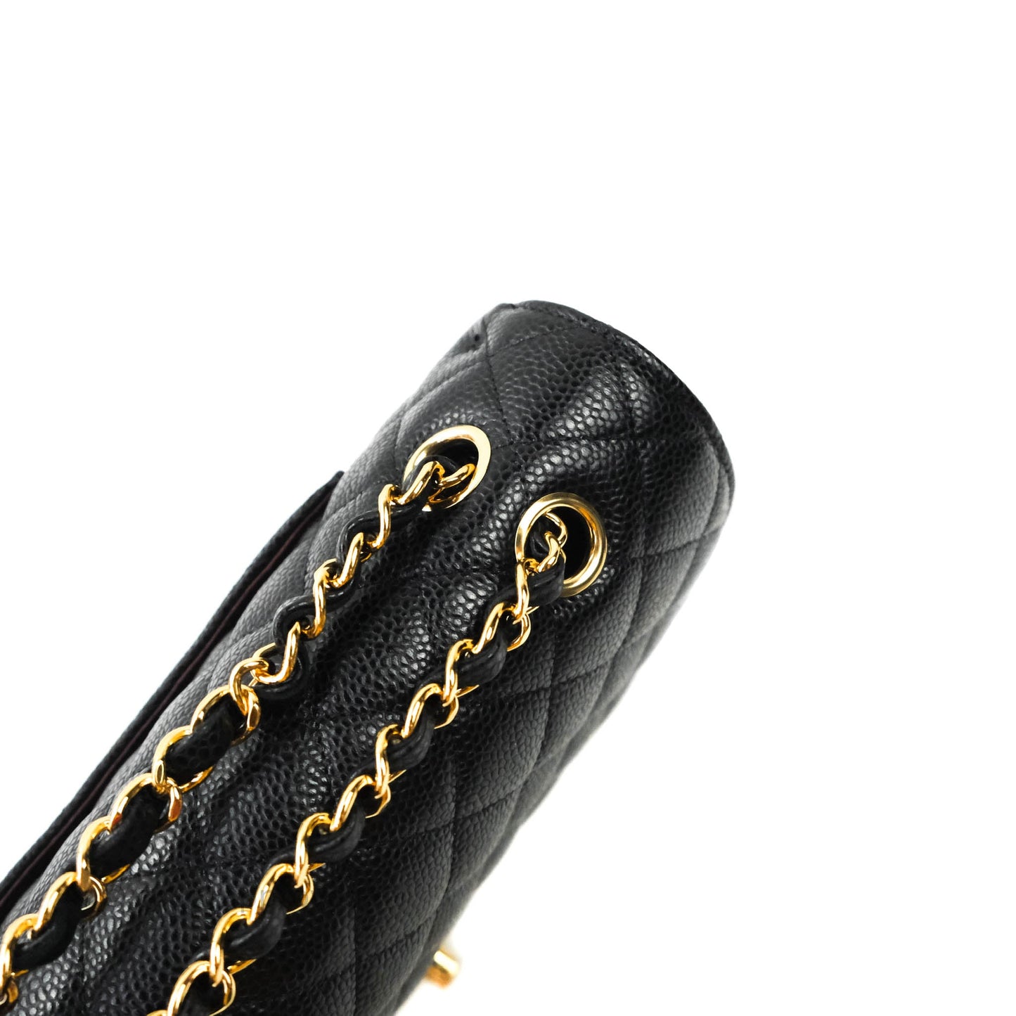 Chanel Classic M/L Medium Double Flap Bag Black Caviar Gold Hardware