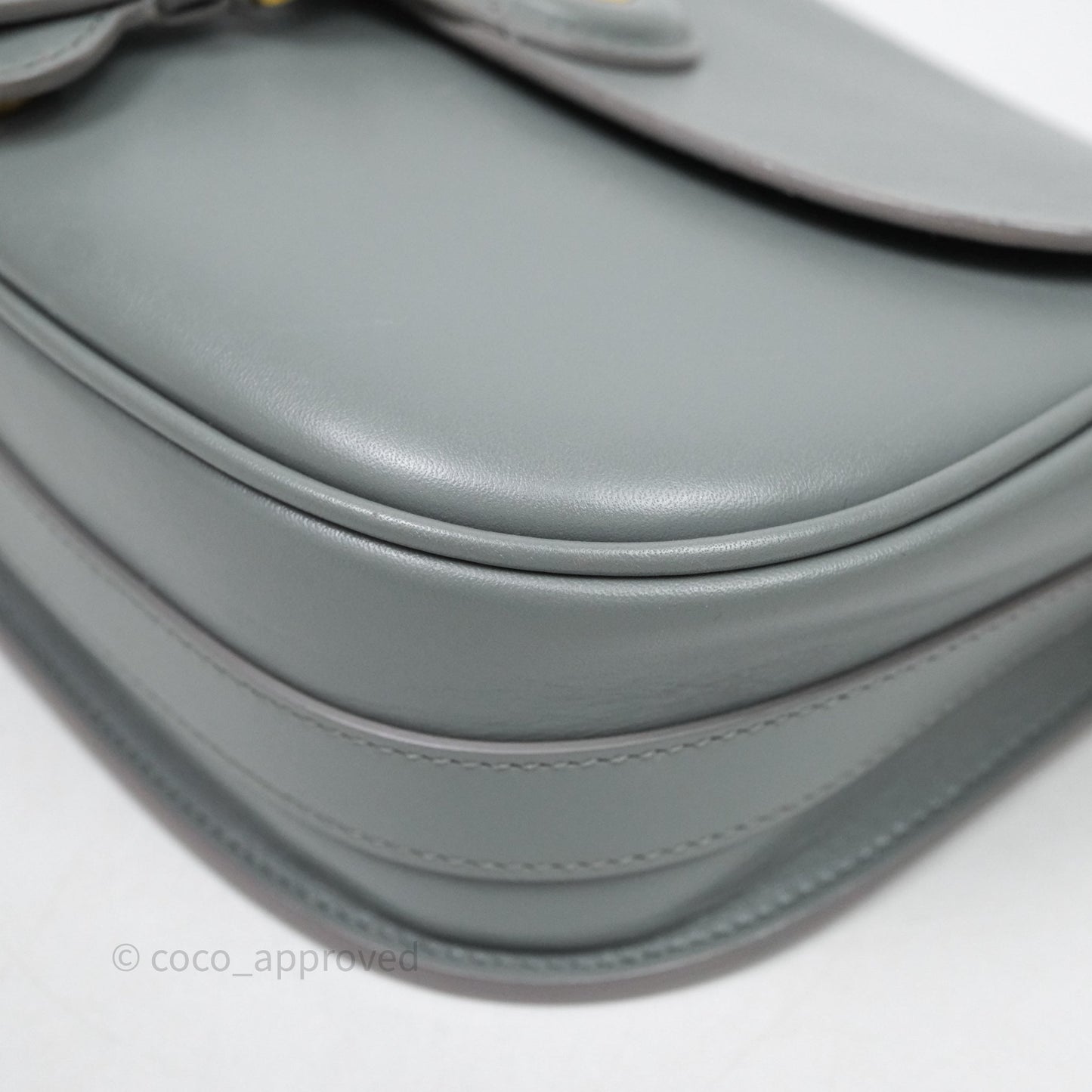 Christian Dior Medium Bobby Flap Grey Box Calfskin