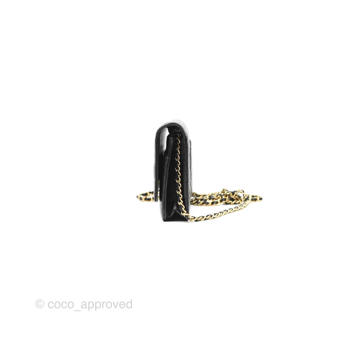 Chanel Quilted Classic Wallet On Chain WOC Black Caviar Gold Hardware