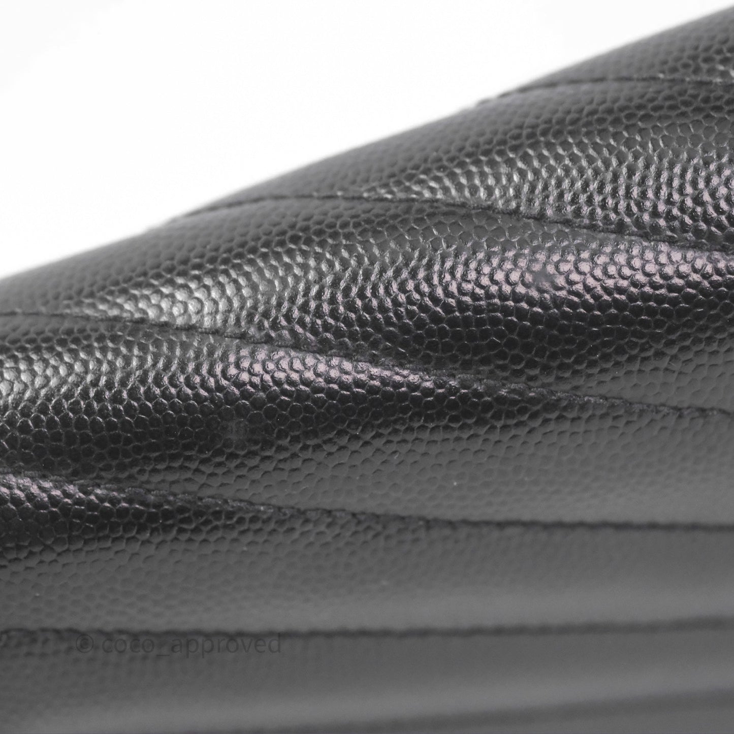 Saint Laurent Wallet on Chain WOC Black Grained Leather Sliver Hardware