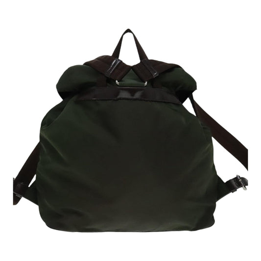 Luxury Prada Backpack Nylon Khaki Brown Silver  91834