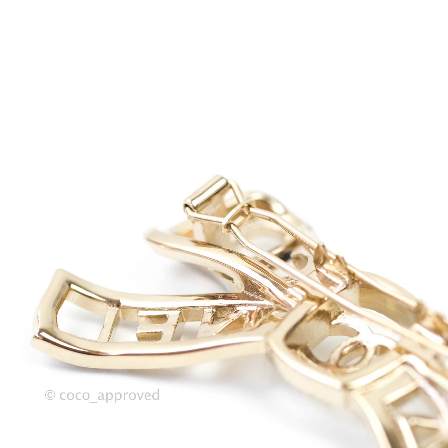 Chanel CC Crystal Bow-tiful Hair Clip Gold Tone 20B