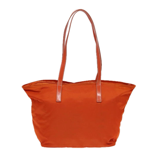 Luxury Prada Tote Bag Nylon Leather Orange Silver  91856