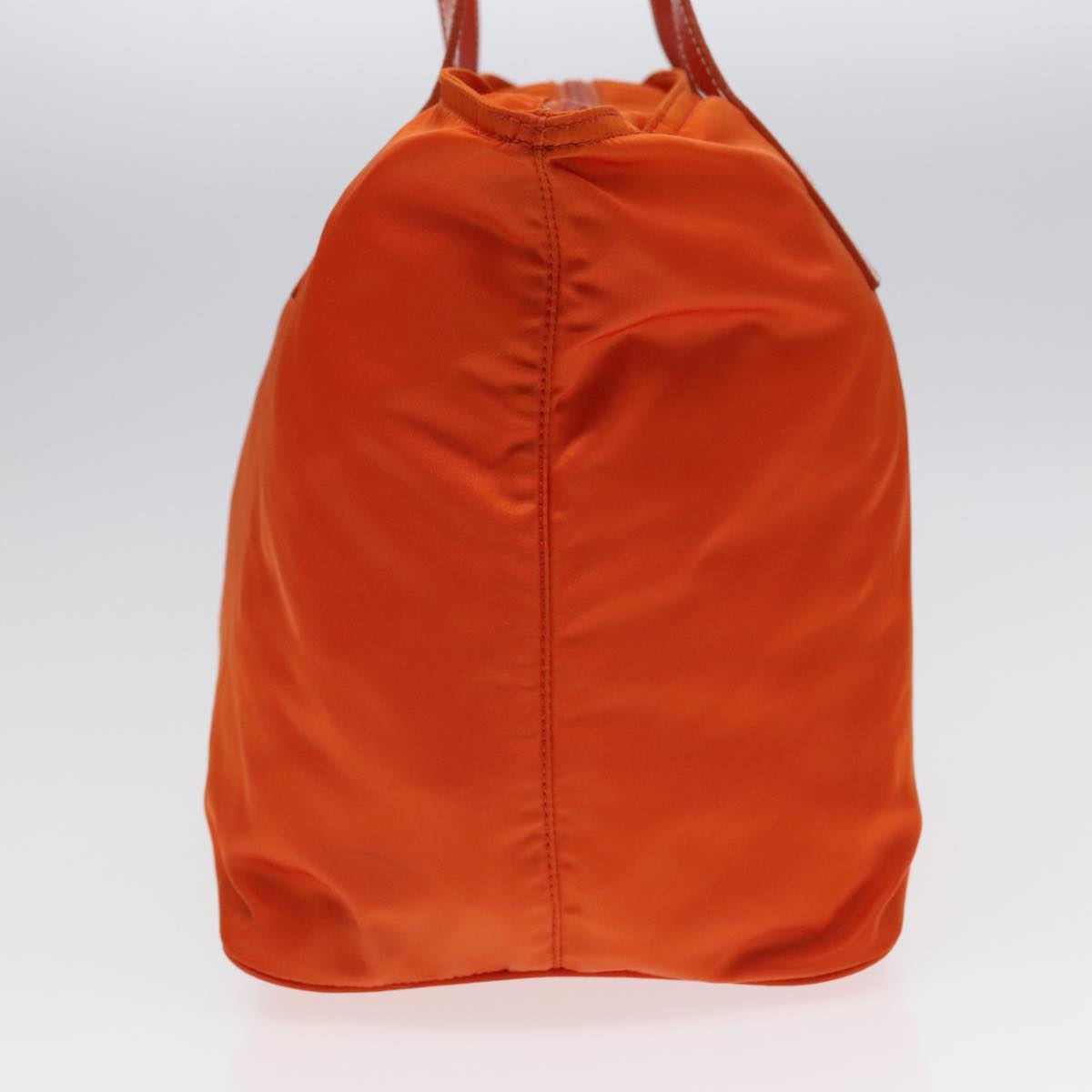 Luxury Prada Tote Bag Nylon Leather Orange Silver  91856