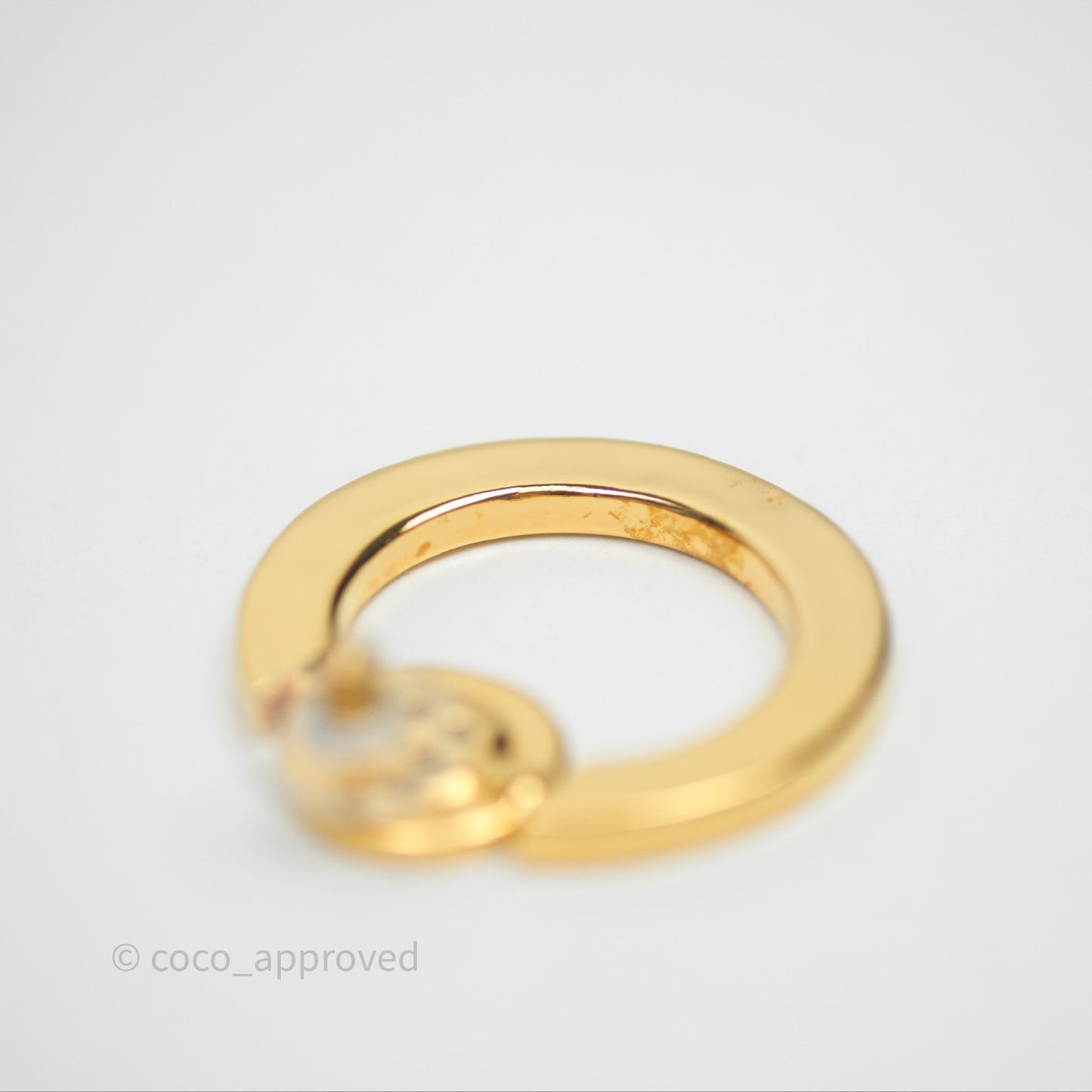 Chanel CC Round Earrings Gold Tone 20A