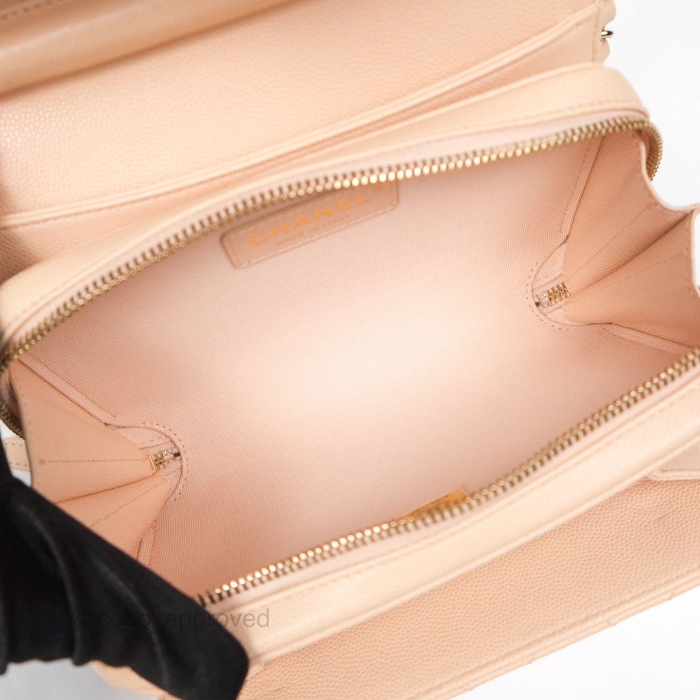 Chanel Quilted Small Like The Wallet Flap Light Beige Pink Caviar Light Gold Hardware 22C