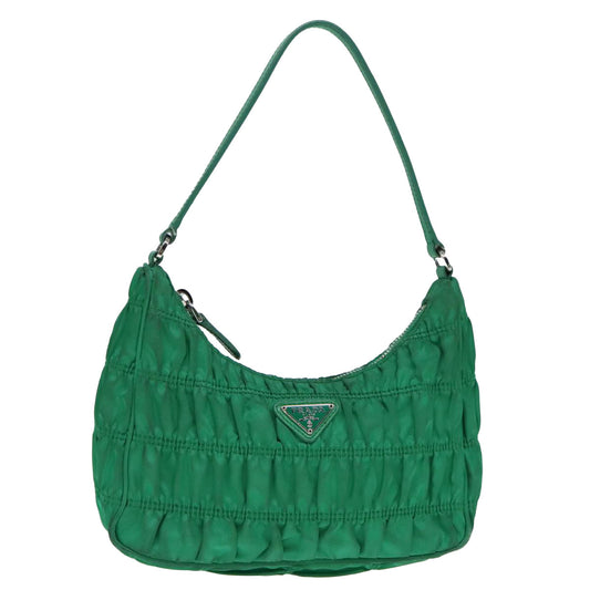 Luxury Prada Accessory Pouch Nylon Green Silver  91870